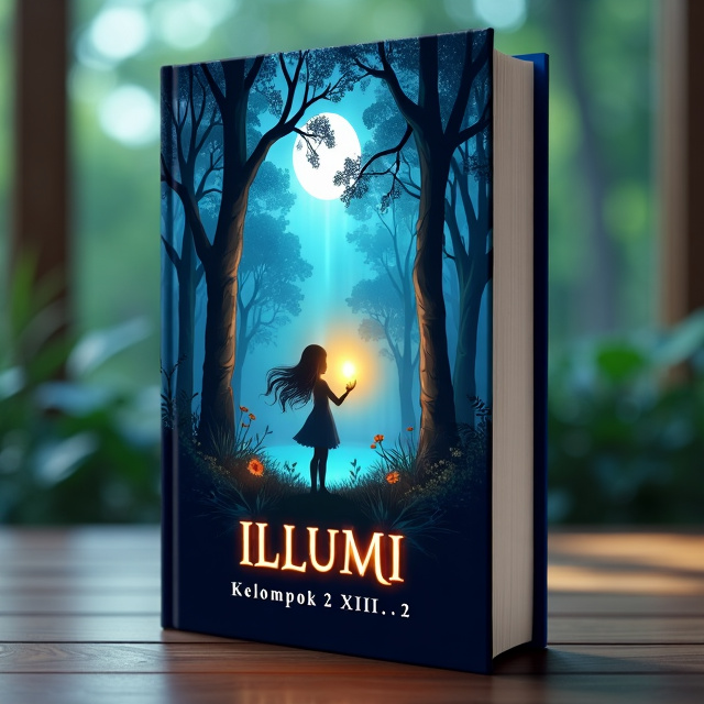 The cover features a stunning illustration of a mystical forest at dusk, with rays of moonlight filtering through the trees. A silhouette of a young girl with flowing hair is positioned in the center, holding a glowing orb in her hand. The overall style is ethereal and enchanting, capturing the essence of the fantasy genre.