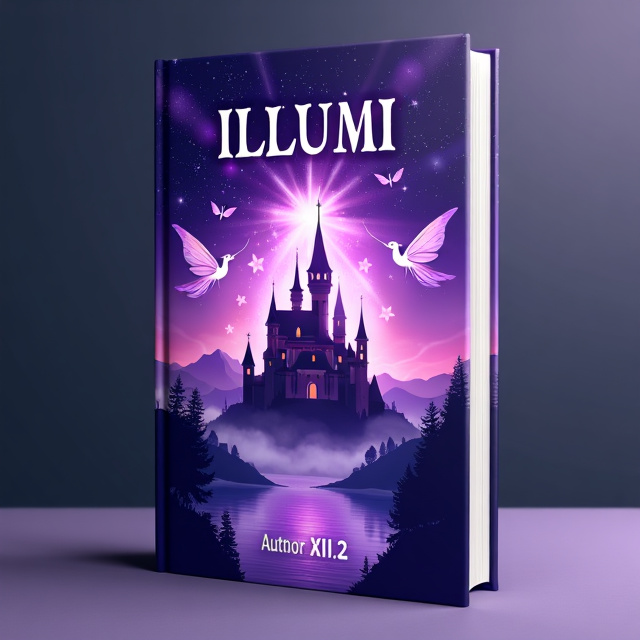 The cover features a majestic purple gradient background that symbolizes the fantasy genre. In the center, there is a castle (Kastil) surrounded by a magical aura, representing the enchanting world of the book. On either side of the castle, there are mystical fairies (Peri) flying gracefully. At the bottom, there is a serene lake (danau) reflecting the castle and fairies.