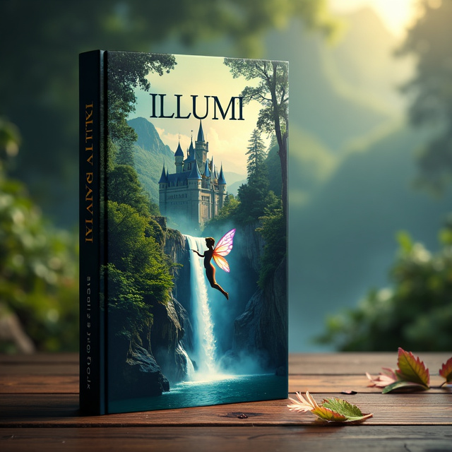 The cover features a majestic castle in the background, surrounded by a lush forest. In the foreground, a graceful fairy with shimmering wings is depicted, hovering above a sparkling waterfall.