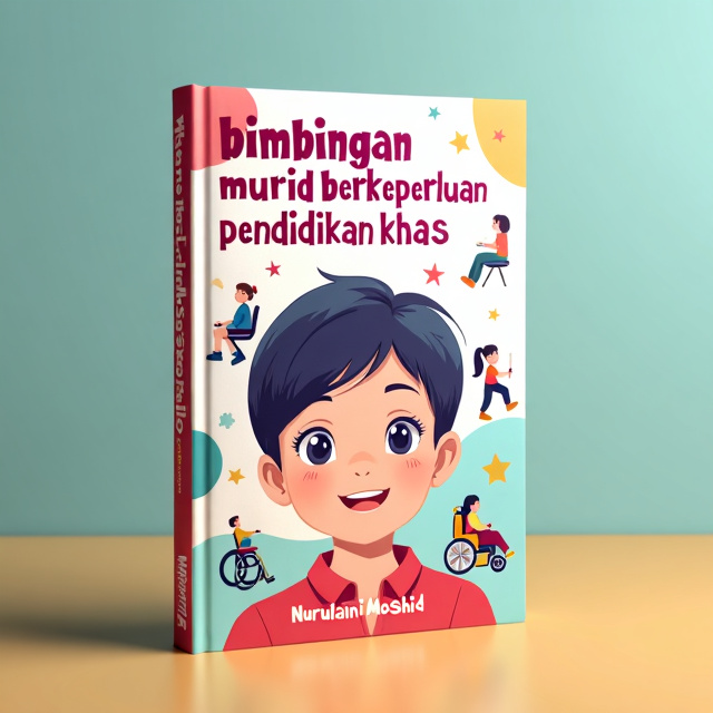 The cover features a close-up image of a child with a disability, looking directly at the viewer with a hopeful expression. Surrounding the child are colorful illustrations of various assistive devices and learning tools. The background is a soft gradient of pastel colors, symbolizing inclusivity and diversity.