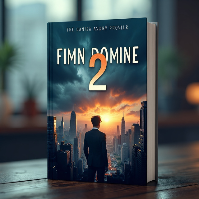 The cover features a dystopian cityscape in the background, with dark, ominous clouds filling the sky. In the foreground, there is a silhouette of a person with their back turned, symbolizing the protagonist's journey through the dystopian world.