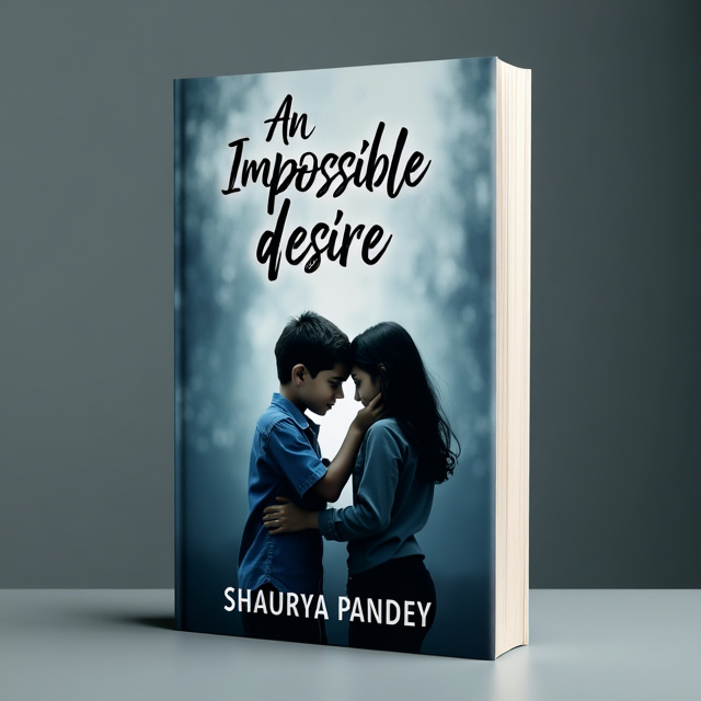The cover features a soft, muted background in shades of blue and gray, evoking a sense of melancholy. In the center, two boys are embracing each other, expressing deep affection. On the right side, a girl is pulling one boy away, with a pained and determined expression. The lighting highlights the boys, creating a contrast with the girl's darker appearance.