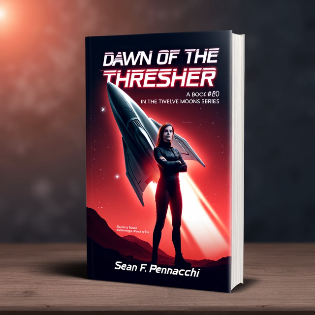 The cover features a futuristic spaceship soaring through space with a red and black color scheme. In the foreground, a determined-looking Karen, wearing a sleek spacesuit, stands confidently with her arms crossed. The spaceship's exhaust creates a dynamic trail of red and black energy, emphasizing the sense of adventure.