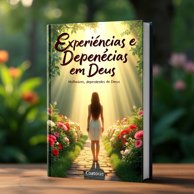 The cover features a serene and picturesque garden scene with vibrant flowers and lush greenery. In the center of the garden stands a woman, representing the main character, surrounded by the presence of God. The light of the Holy Spirit shines down upon her, illuminating her and the surrounding area. The image is warm and inviting, creating a sense of peace and tranquility.