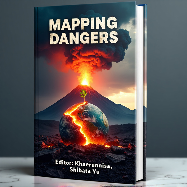 The cover features a striking image of a volcanic eruption in progress, with billowing smoke and lava flowing down the slopes of a mountain. The image is set against a dark, stormy sky, creating a sense of danger and impending doom. In the foreground, there is a shattered globe, symbolizing the destructive power of natural disasters. However, amidst the chaos, there is a small sapling growing, representing hope for a brighter future.