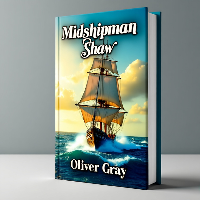 The cover features a 3 masted 28 gun British naval ship sailing through the Caribbean seas. The ship is depicted in a dynamic and action-packed scene, with waves crashing against its hull and a sense of movement. The colors of the sea and sky are vibrant and eye-catching, with shades of blue and yellow dominating the scene.