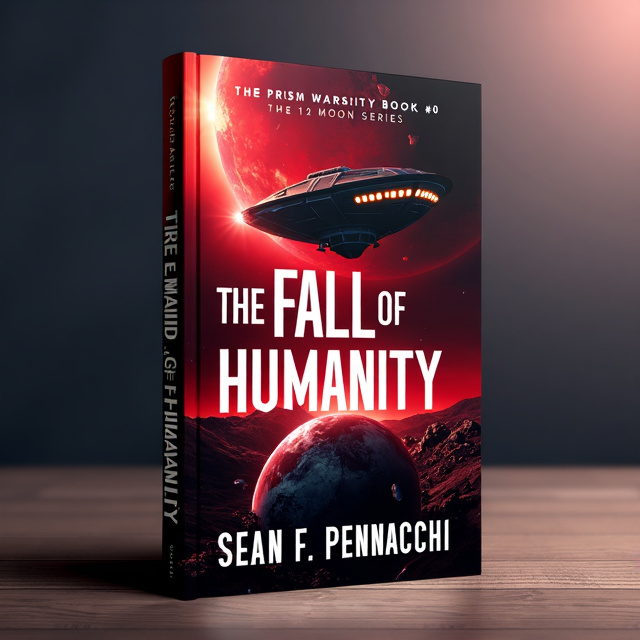 The cover features a striking image of a Prism Warship hovering over a destroyed Earth, with debris floating in space. The colors are predominantly red and black, creating a sense of danger and intensity.