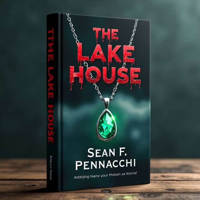 The cover features a close-up image of a silver necklace with an emerald pendant, placed against a dark background. The pendant is illuminated to draw attention to it, while the rest of the image is slightly blurred, creating a sense of mystery and unease.