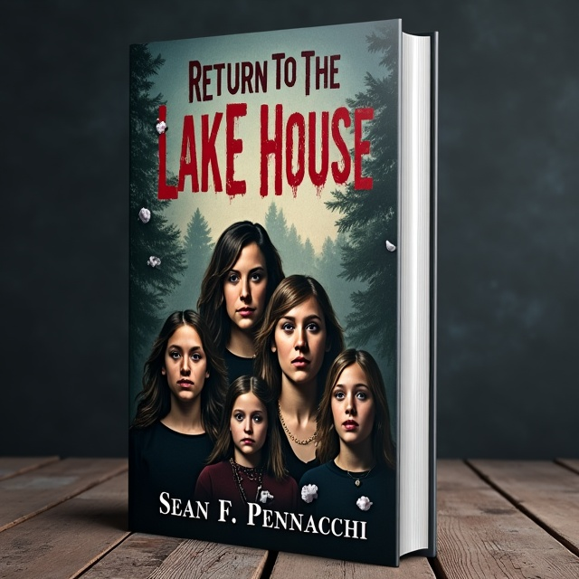 The cover features a family painting, with the faces of the parents, one young adult, two female teenagers, and a female child ripped apart from the painting. The overall style is gloomy and unsettling, with a touch of violence.