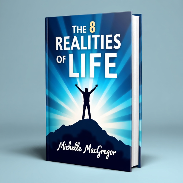 The cover features a vibrant blue background with rays of light emanating from the center. In the foreground, there is an image of a person standing on a mountaintop, arms outstretched in triumph. The title is displayed in bold white letters across the top, with the author's name in a smaller font below it.