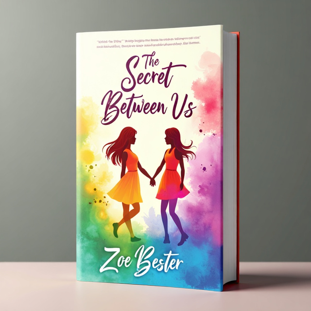 The cover features a soft and dreamy illustration of two girls holding hands, surrounded by a backdrop of vibrant watercolor splashes in rainbow hues. The girls are depicted with gentle smiles, conveying a sense of love and intimacy.