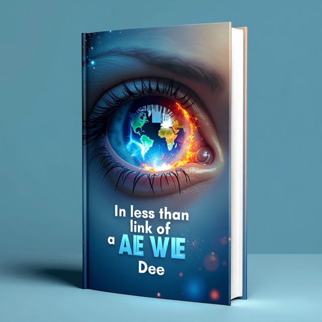 The cover features a close-up image of an eye, representing self-reflection and introspection. Within the eye, there is a vibrant and dynamic scene of the universe, earth, fire, water, wind, and soil, symbolizing the different elements of life and growth. The colors are in blue pastel tones, creating a calming and soothing atmosphere.