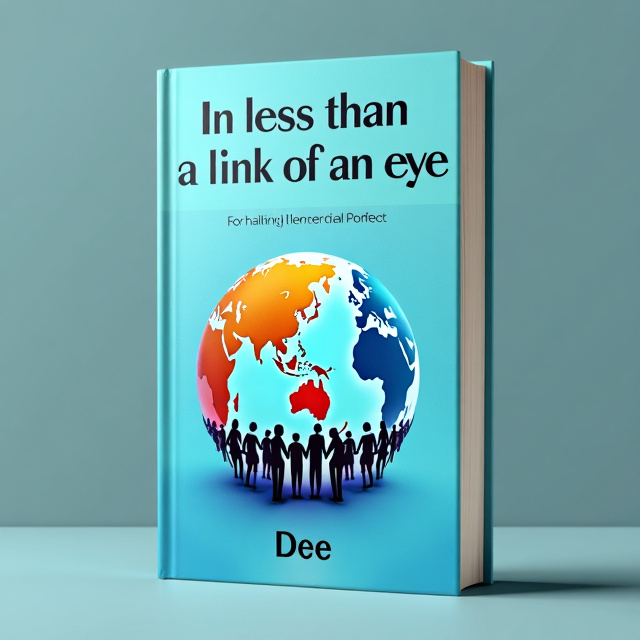 The cover features a vibrant blue pastel background with a central image of a stylized globe made up of the four main elements - fire, water, wind, and soil. These elements are visually connected, forming a circular pattern around the globe. The human element is represented by silhouettes holding hands in unity, encircling the globe.