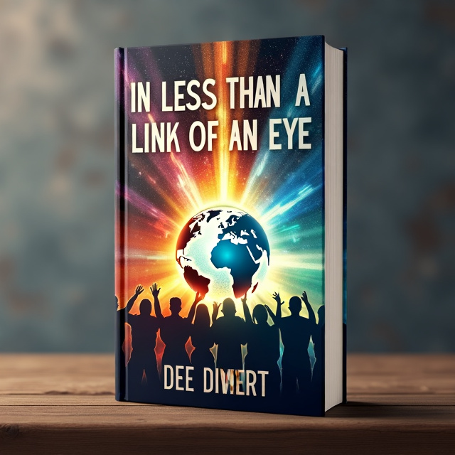 The cover features the four main elements (earth, fire, water, wind) connected from above in the form of light beams. They converge towards the center where the earth is depicted. Surrounding the earth are silhouettes of diverse people standing together, symbolizing unity and progress.