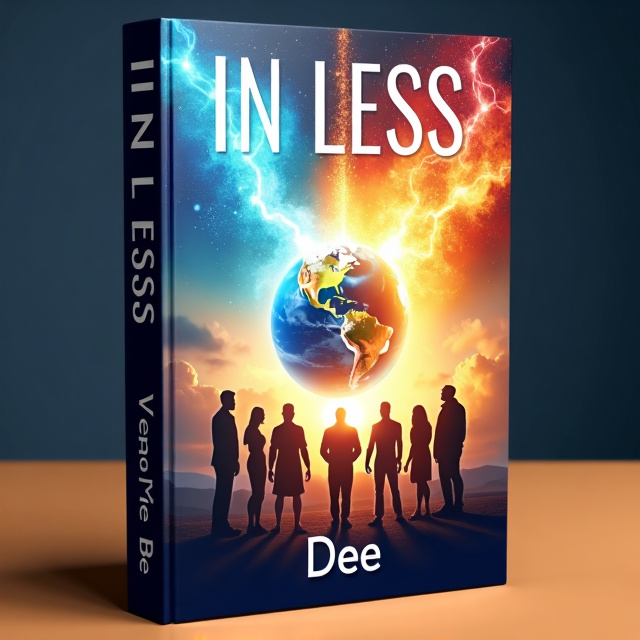 The cover features a vibrant and dynamic scene of the universe with the four main elements (earth, fire, water, and wind) connected from above in the form of bright beams of light. The earth is shown in the center, symbolizing grounding and stability. Surrounding the earth, a group of diverse individuals is standing together, representing unity and progress in self-help.