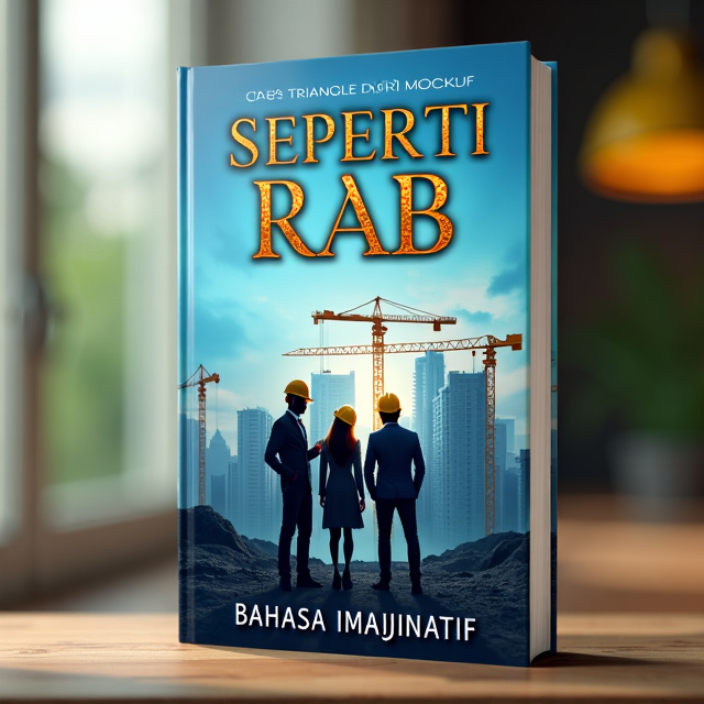 The cover features an image of a construction site, with a blurred background to create a sense of movement and progress. In the foreground, there are three main characters, representing the love triangle aspect of the story. The image is surrounded by a soft, blue gradient border to symbolize the emotions and romance in the book.