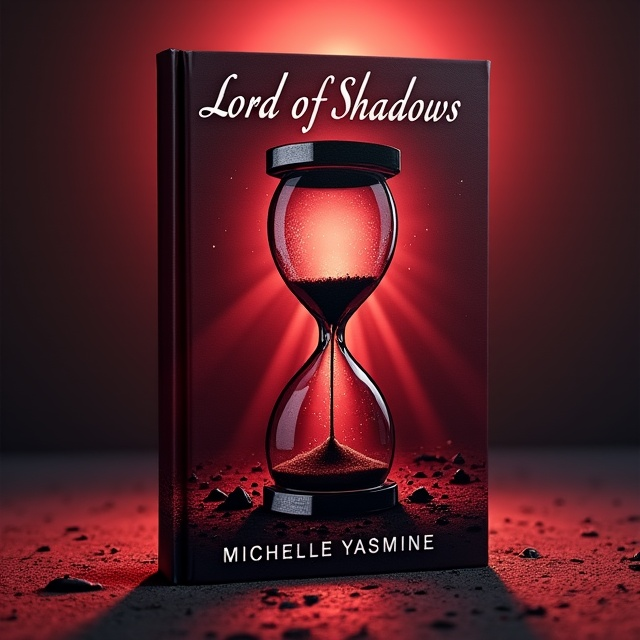 The cover features a partially shattered hourglass with a trickle of sand falling from the broken glass. The hourglass is placed centrally on a dark red background, with rays of light shining through the cracks.