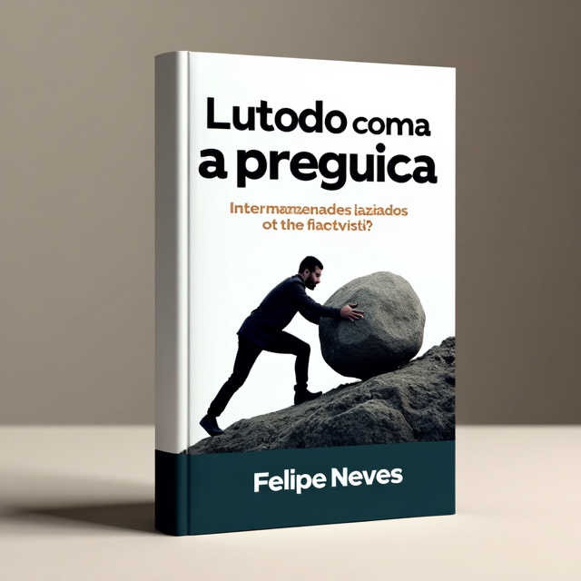 The cover features an image of a person pushing a heavy boulder up a hill, symbolizing the struggle to overcome laziness. The image is placed in the center of the cover, with the book title and author name appearing above and below it.