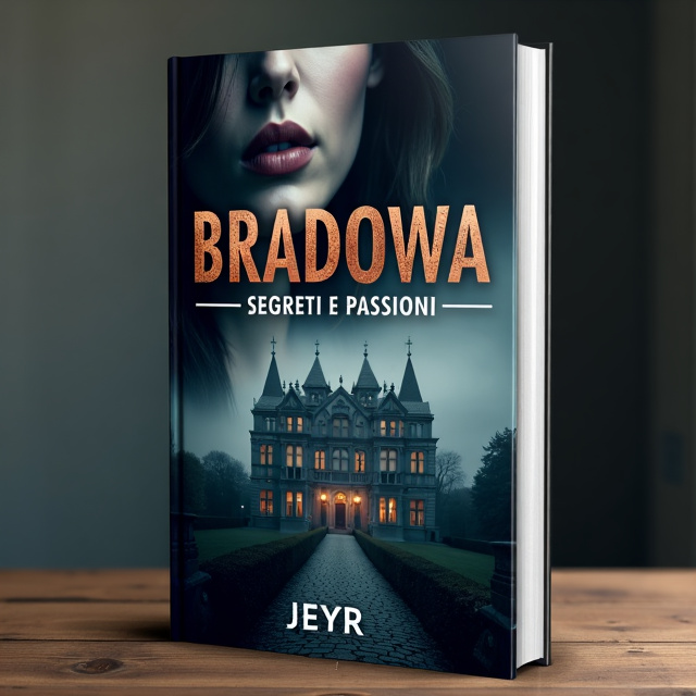 The cover features a close-up of a woman's face, half of it hidden in shadows. Her eyes hold a mix of manipulation and obsession, while her lips portray a sense of passion and secrecy. The background showcases a dimly lit Bradowa Palace, with faint hints of violence lurking in the shadows.