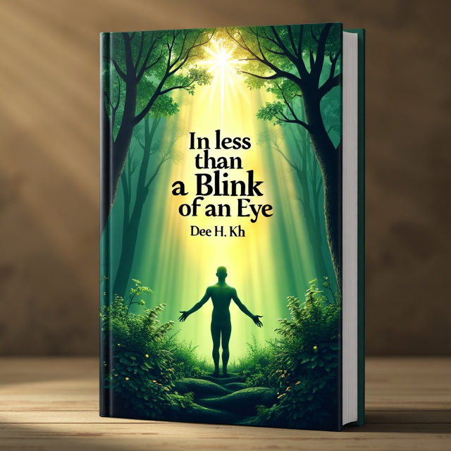 The cover features a serene and mystical scene where a human figure is standing in the midst of a lush forest, with rays of divine light shining down upon them. The person is shown with their arms outstretched, symbolizing unity and connection with both nature and the divine. The forest is vibrant and full of life, representing the power and abundance of nature.
