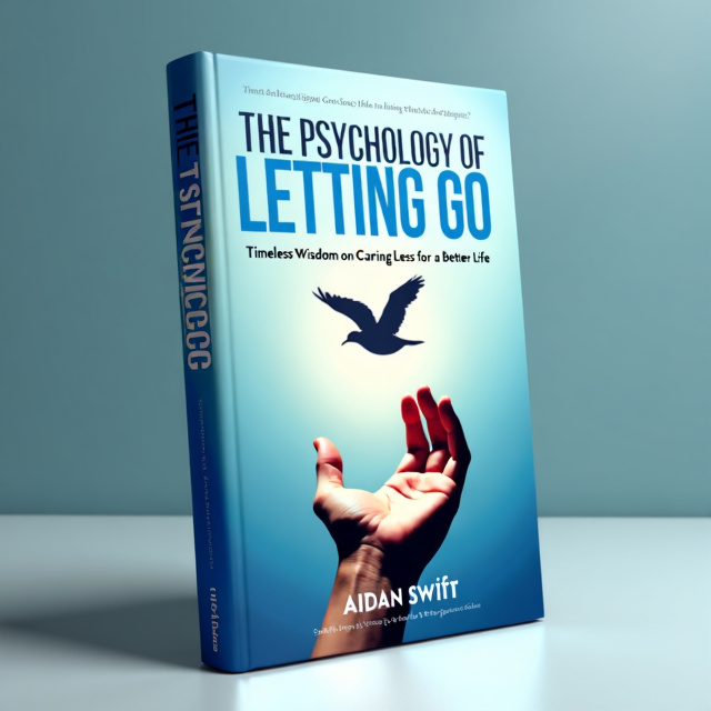 The cover features a striking image of a hand releasing a bird into the sky, symbolizing the act of letting go. The hand and bird are rendered in bold, contrasting colors against a serene blue background.