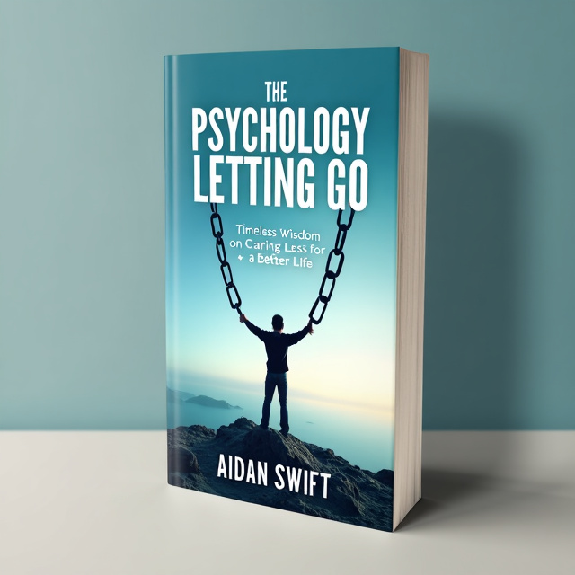 The cover features a powerful image of a person breaking free from chains, symbolizing the act of letting go. The image is set against a backdrop of a serene blue sky, representing a sense of calm and freedom. The title of the book is displayed prominently at the top, with the author's name shown at the bottom.