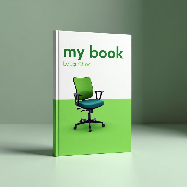 A green and white cover design with an image of an office chair on it.