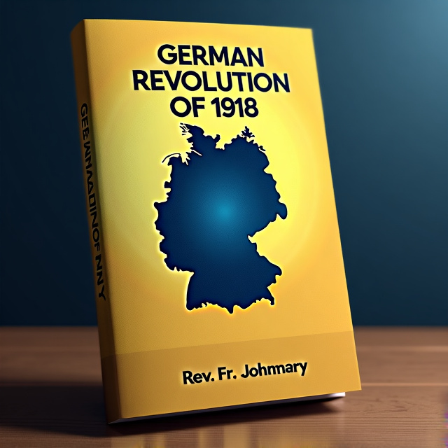 The cover features a dark yellow background with a gradient blue overlay. In the center, there is an image of the German flag with a faded map of Germany overlaid on top. The flag and map are slightly tilted to create a dynamic and engaging composition.