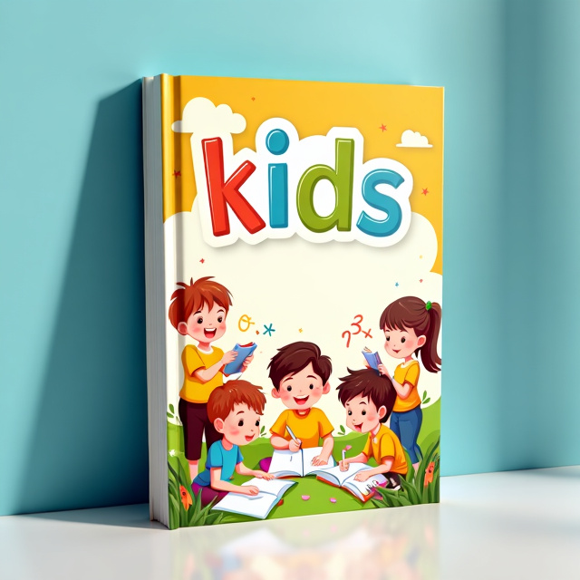 The cover features a colorful and playful illustration of children engaged in various educational activities, such as reading, writing, and solving math problems. The illustration is centered on the cover, with the title placed above it and the subtitle below it.