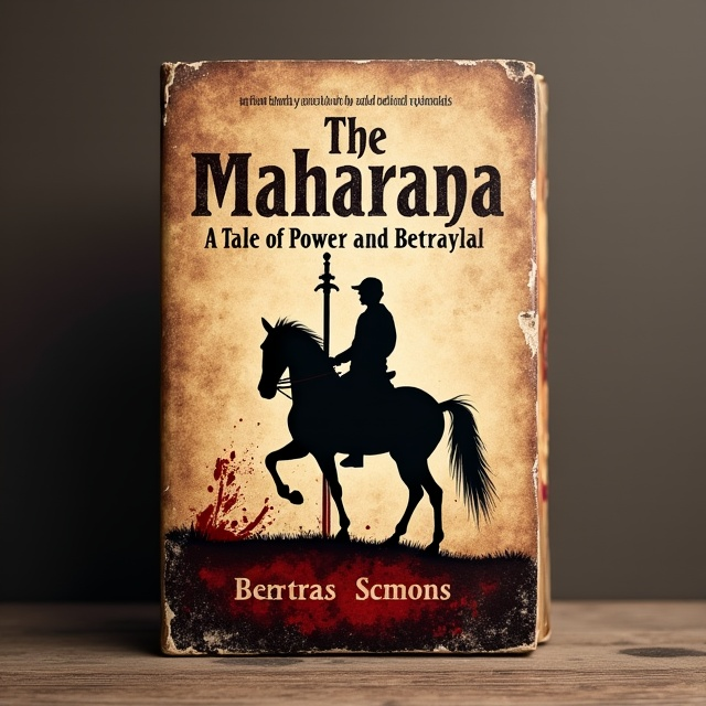The cover features a rustic background with a faded, worn texture. At the center, there is a silhouette of a horse rider in a dynamic pose, evoking a sense of motion and action. The silhouette holds a sword covered in blood, symbolizing the violence and conflict of the historical era.