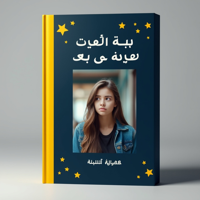 The book cover features a dark navy blue background with accents of vibrant yellow. In the center, there is a photograph of a thoughtful teenager, looking towards the future. The image is slightly blurred to add a sense of mystery and anticipation.