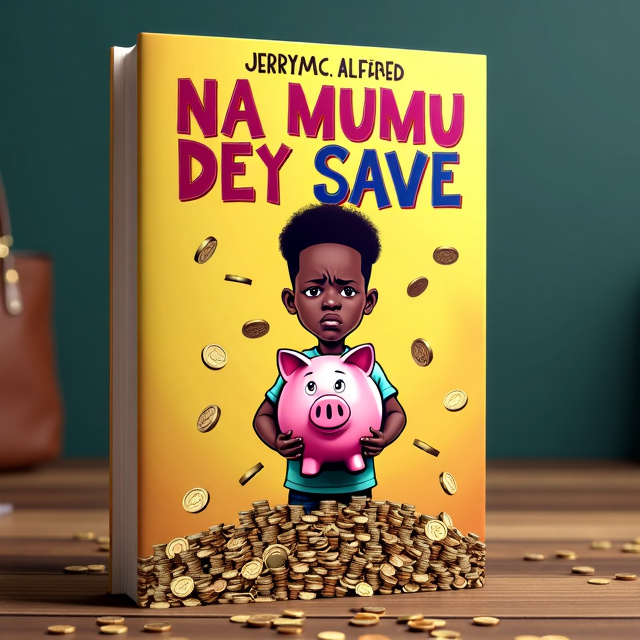 The cover features an exaggerated cartoonish character holding a piggy bank that is overflowing with coins. The character looks frustrated or disillusioned, portraying the idea that saving isn't leading to prosperity. In the background, subtle hints of expensive, flashy items like designer bags, cars, or flashy outfits are faintly visible, highlighting the irony of saving versus splurging.