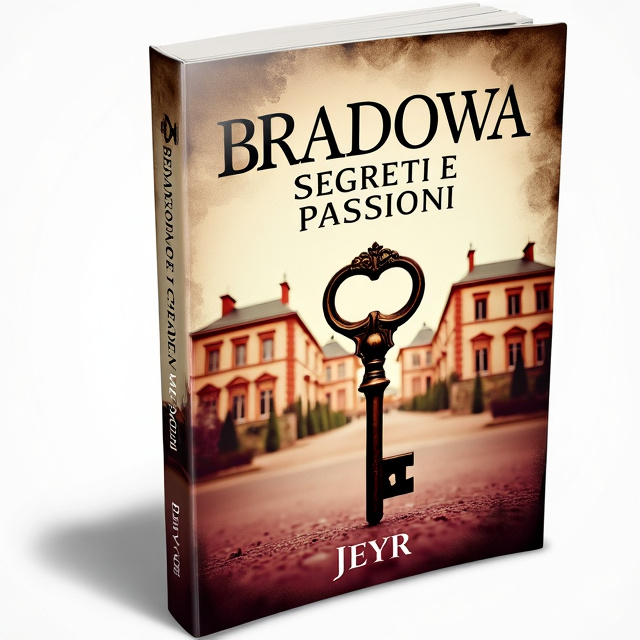 The cover features a close-up image of a vintage key, symbolizing secrets and hidden desires. Behind the key, there is a faded image of a grand palace, representing the Bradowa Palace. The colors of cream, old pink, and soft orange create a warm and elegant atmosphere, evoking a sense of passion and nostalgia.