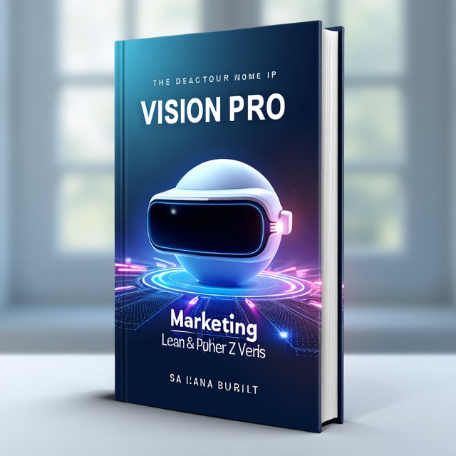 The cover prominently features an Apple Vision Pro device in the center, with a metaverse-like background and elements representing the marketing and generation Z themes. The overall style is modern and futuristic.