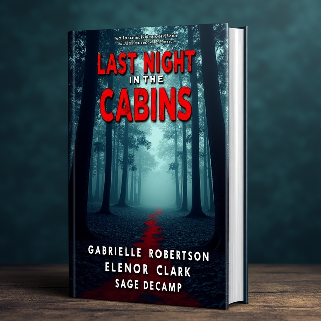 The cover features a dark and mysterious forest with tall trees and dense foliage. In the foreground, there is a trail of blood leading deeper into the woods. The overall tone is eerie and chilling, creating a sense of suspense and danger.