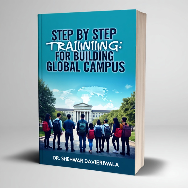 The cover features an image of a diverse group of students standing in front of a university campus, symbolizing the global nature of the book's content. The title is prominently displayed at the top, with the author's name placed at the bottom. The background color is a vibrant blue, representing knowledge and education.