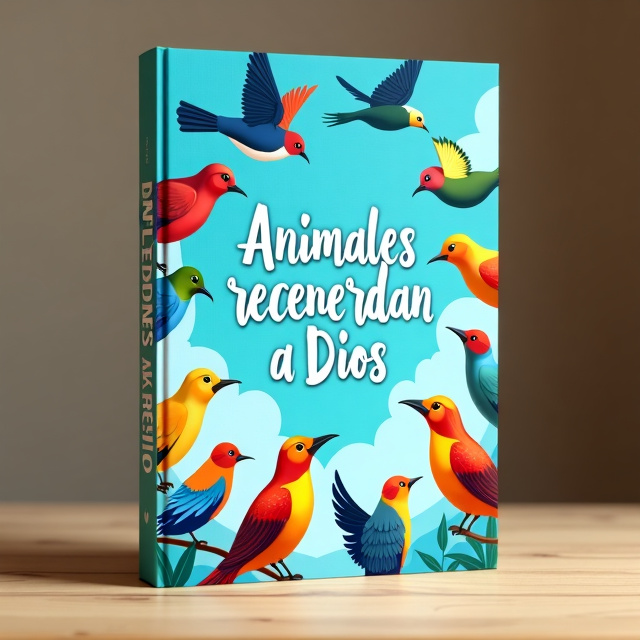 The cover features a vibrant illustration of colorful birds flying against a clear blue sky. The birds are arranged in a circular pattern, symbolizing unity and the spiritual connection with God.