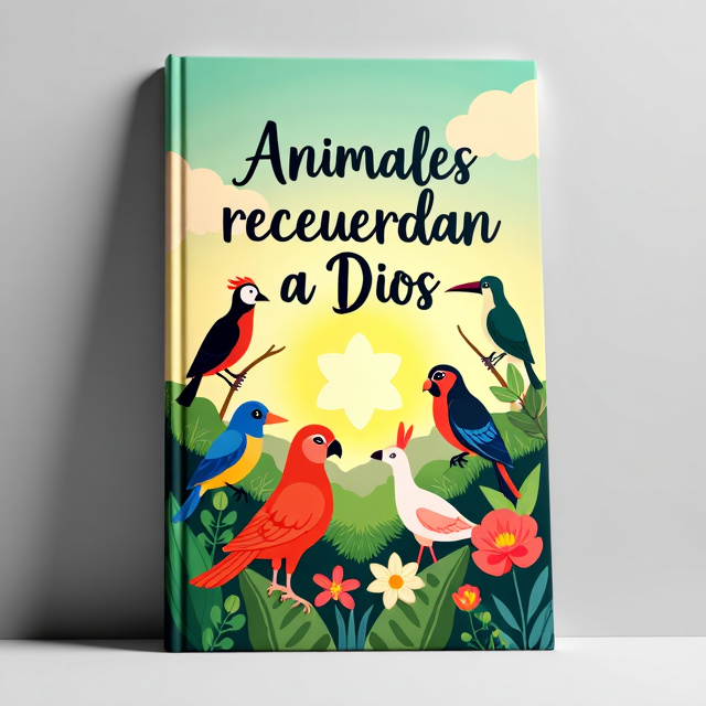 The cover features a vibrant and colorful illustration of various birds and animals, symbolizing the connection between nature and spirituality. The animals are depicted in a harmonious and peaceful setting, surrounded by lush vegetation and a serene sky.