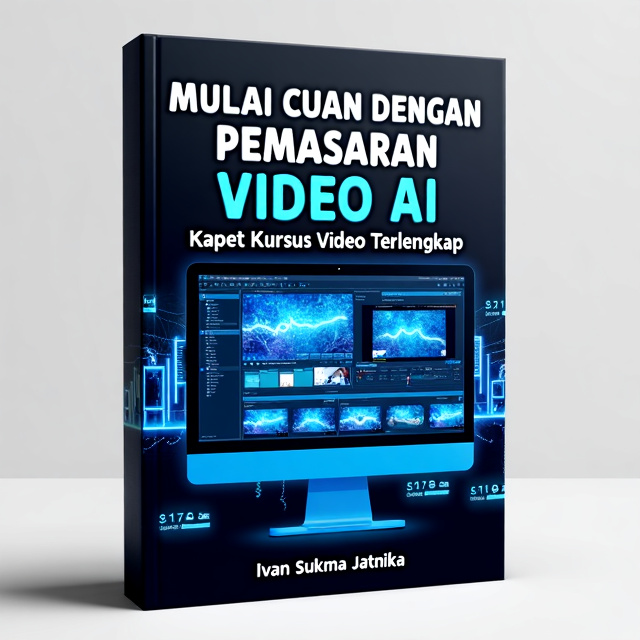 The cover features a bold and striking image of a computer screen displaying various video editing tools and AI algorithms. The screen is surrounded by vibrant blue graphics representing data and technology. The book title is prominently displayed at the top, with the author's name showcased at the bottom.