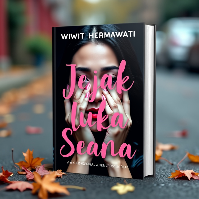 The cover features a close-up image of a woman's face, her hands covering her tear-streaked cheeks. The background depicts a street with fallen leaves and wilted flowers, symbolizing the theme of heartbreak and loss.