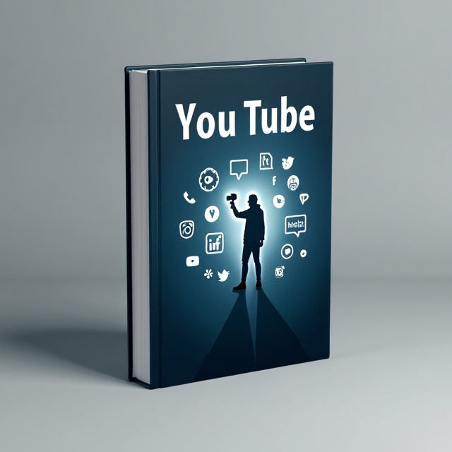 The cover features a dark blue background with a subtle texture. In the center, there is a white silhouette of a person holding a camera, representing the protagonist of the book. Surrounding the silhouette, there are various icons and symbols representing social media platforms, creating a mysterious and intriguing atmosphere.