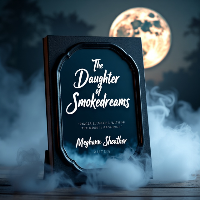 A full moon is depicted in the background, casting an eerie glow. Smoke swirls around the moon, creating an atmosphere of mystery. In the center of the cover, a mirror is placed at an angle, reflecting the moon and the smoke. The book title is written in bold white letters on the mirror's surface.