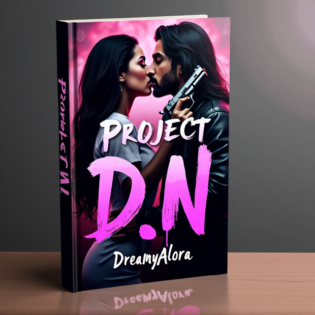 The cover features a close-up shot of the female main character and the male main character passionately kissing. The male character is holding a gun in one hand, while the other hand is tangled in the female character's hair. Both characters have long, dark hair, with the female character wearing a nurse outfit and the male character dressed in a biker outfit. The background is a mix of black and pink, with a subtle smoky effect.