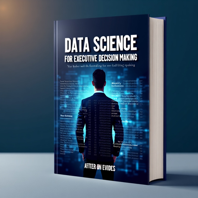 The cover features a silhouette of a business executive against a backdrop of binary code and data visualizations. The colors used are a combination of dark blue and silver, giving the cover a sleek and modern look.