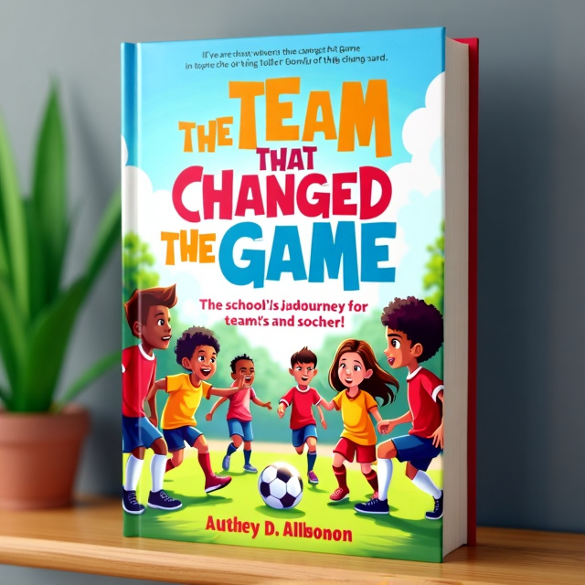 The cover features a vibrant and dynamic illustration of a diverse group of children playing soccer in a schoolyard. The children are shown expressing various emotions, such as happiness, sadness, frustration, and excitement, to represent the ups and downs of their journey. The illustration is filled with bright colors and energetic movement to capture the youthful spirit of the story.