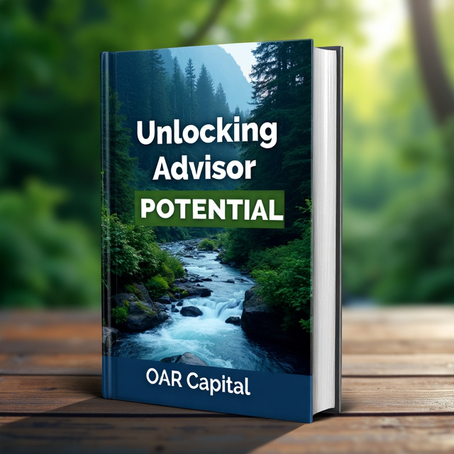 The cover features a serene nature scene with a river flowing through a lush forest. The river symbolizes the steady flow of financial potential, while the forest represents growth and opportunity. The dark blue color palette adds a sense of professionalism and trust.