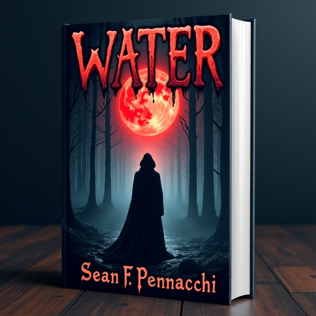 The cover features a haunting image of a dark, mysterious forest with a blood-red moon shining through the trees. In the foreground, a figure dressed in a flowing black cloak stands, emanating an aura of power and darkness. The overall atmosphere is eerie and foreboding, capturing the essence of the dark fantasy genre.