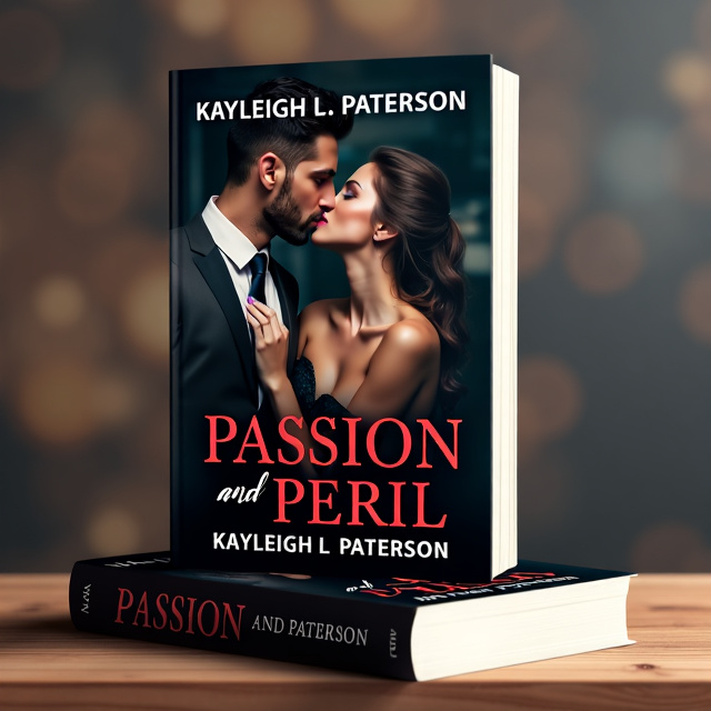 The cover features a close-up image of a passionate kiss between a man and a woman. They are both dressed elegantly, but there is a sense of danger in their eyes. The background is a dark, mysterious setting, with hints of shadows and smoke.