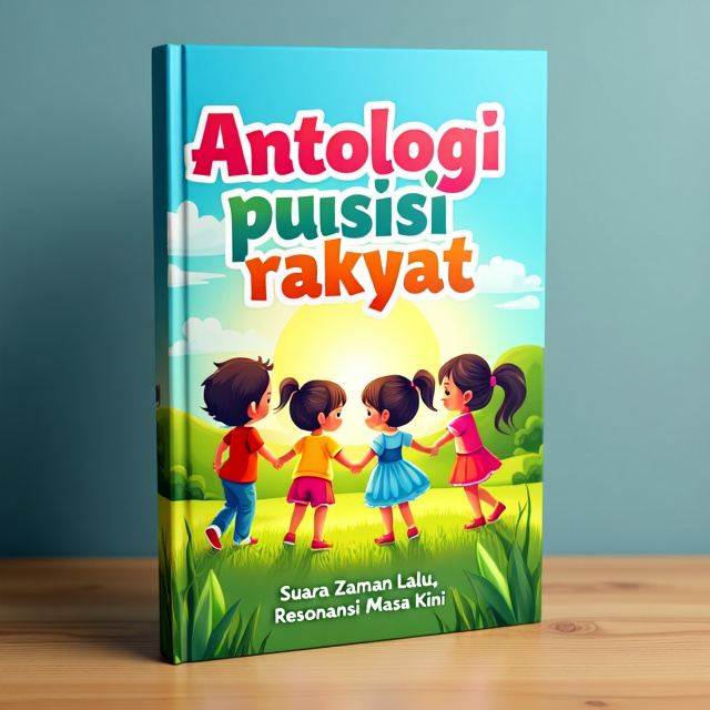 The cover features a vibrant and colorful illustration of children holding hands and dancing in a circle. The scene is set against a backdrop of a sunny day with a blue sky and green meadows, creating a joyful and lively atmosphere.