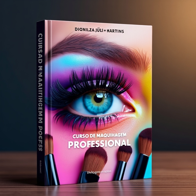 A close-up image of an alluring eye with vibrant and bold eyeshadow, showcasing the artistry of professional makeup. The eye is centrally placed and surrounded by a burst of colorful makeup brushes and cosmetics, symbolizing the diversity and creativity of the LGBTQ+ community.